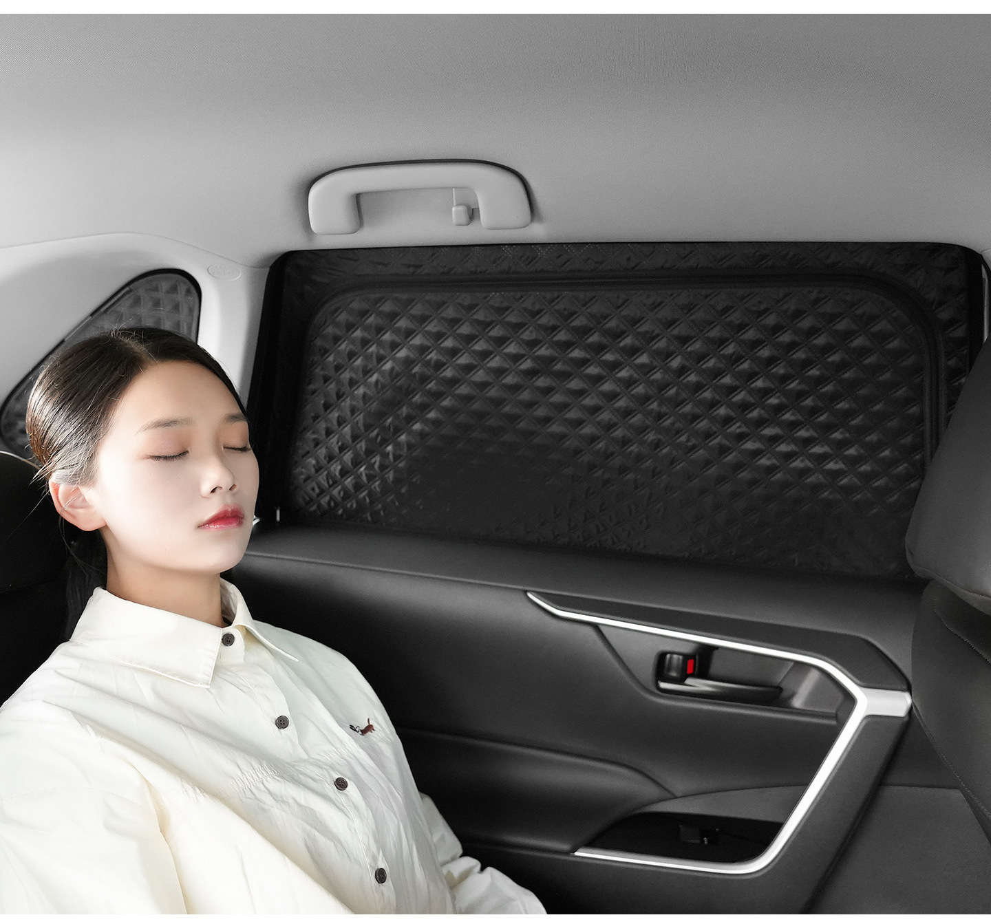 Eight-layer thickened magnetic zipper sunshade for cars, provides privacy and sun protection for side windows