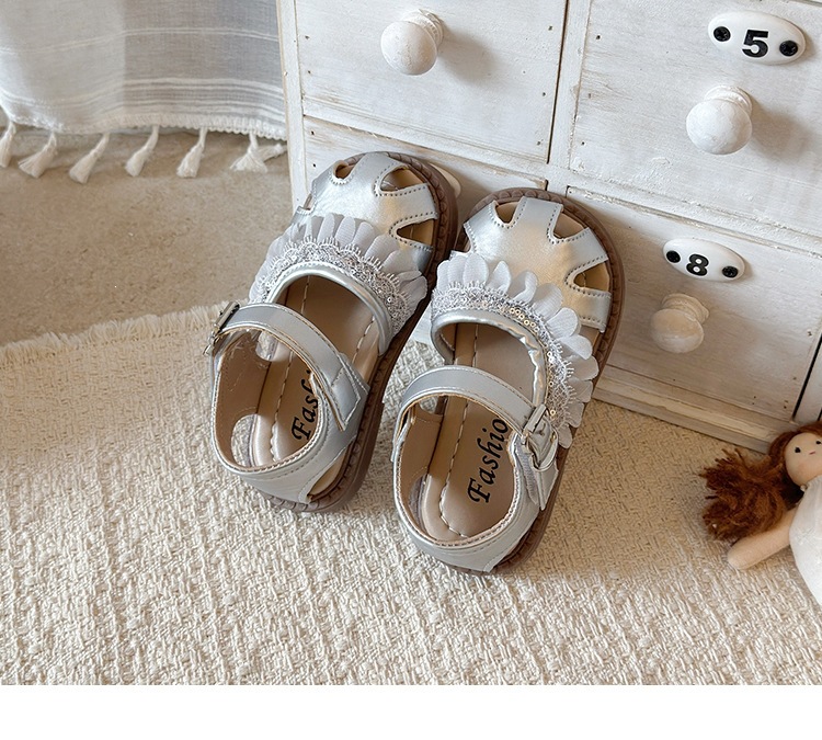 Princess Lace Sandals For Toddlers With Soft Sole Closed Toe Beach_voghion.com