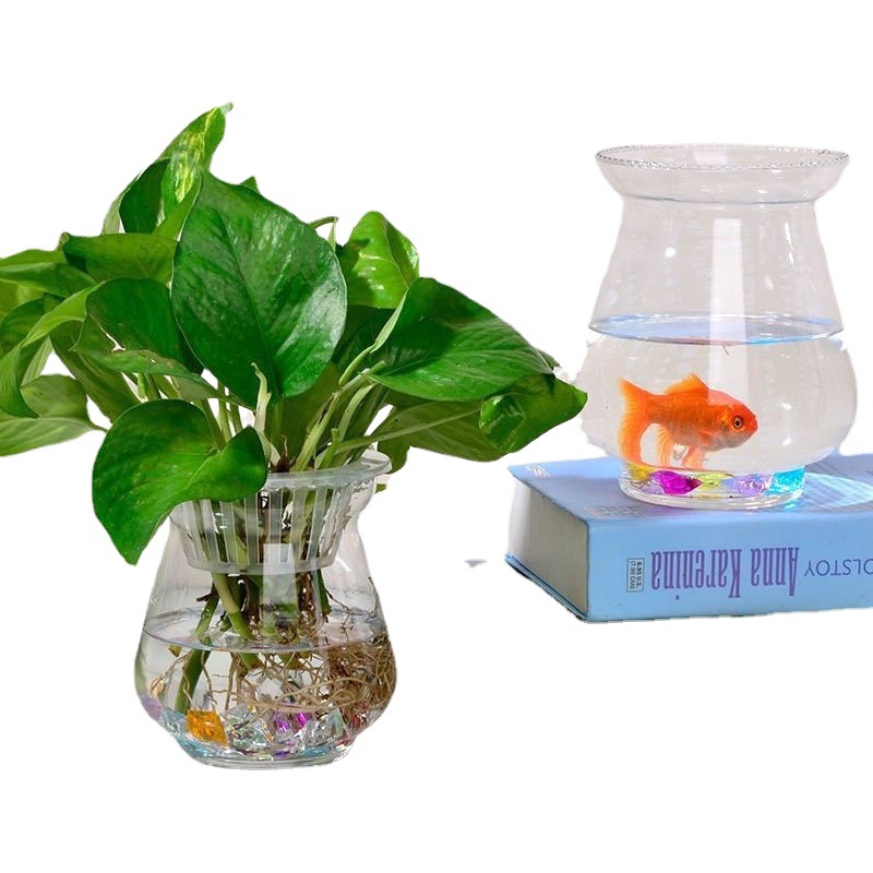 15 Calabaza de cera pequeño tanque de peces dorados pequeño acuario súper sala de estar de vidrio blanco tanque de paja de agua ecológica tanque de peces tanque de tortuga