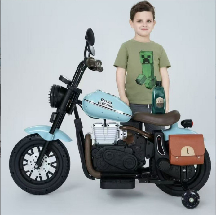 クロスボーダーの新しい子供用電動バイクは、男の子と女の子が座ることができるレトロなハーレーシミュレーションおもちゃの車です|undefined