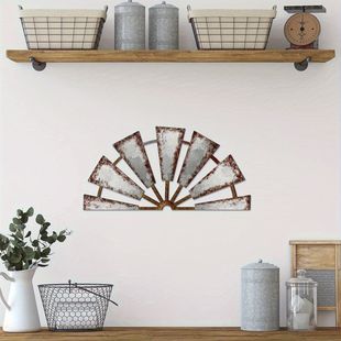 Cross-Border Wall Decoration Wooden Windmill Sign Farmhouse Country Wall Hanging Art Cut Out Home Wooden Sign