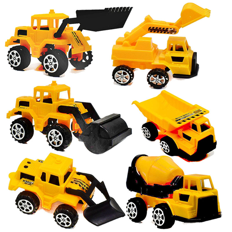 儿童滑行塑料工程车推土机压路机水泥罐车男孩挖土机玩具礼品