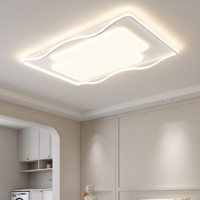 客廳吸頂燈led超亮現代簡約大氣奶油風大廳主燈套餐廣東中山燈具