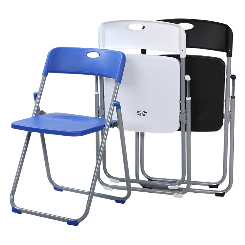 Plastic Folding Chair, Home Dining Chair, Training Chair, Conference Chair, Office Chair, Portable Stool with Backrest, Dormitory Rental, Outdoor Use