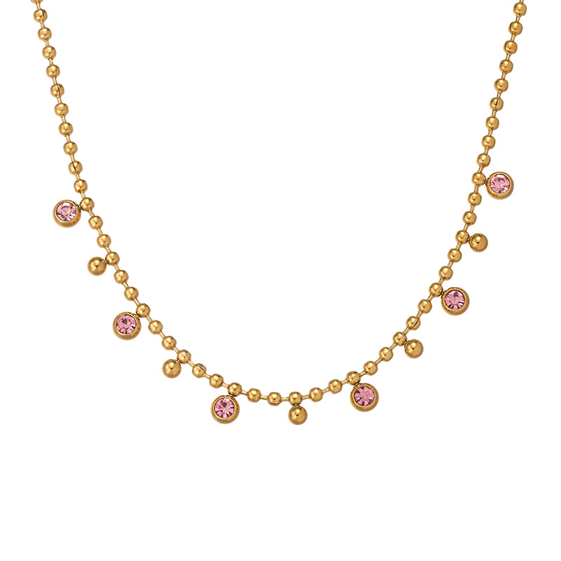 Women's Gender Wholesale Jewelry Classic Style Geometric Titanium Steel Plating Ball Chain Necklace