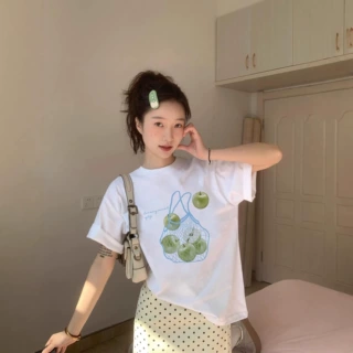 胖mm纯棉白色短袖t恤女春夏2026新款设计感宽松大码美式正肩上衣