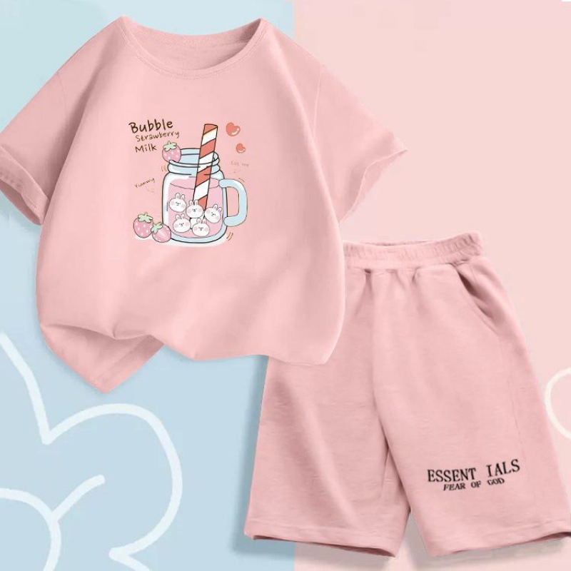 儿童T恤纯棉运动套装夏季新款洋气中大童宝宝休闲短袖短裤两件套