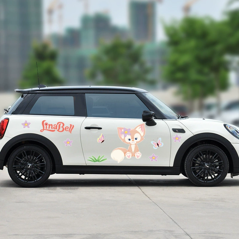 Картинки-наклейки на машину в стиле мультфильма подходят для Hongguang mini Eurla хорошие кошка бело-черная кошка QQ мороженое Линг На Белле