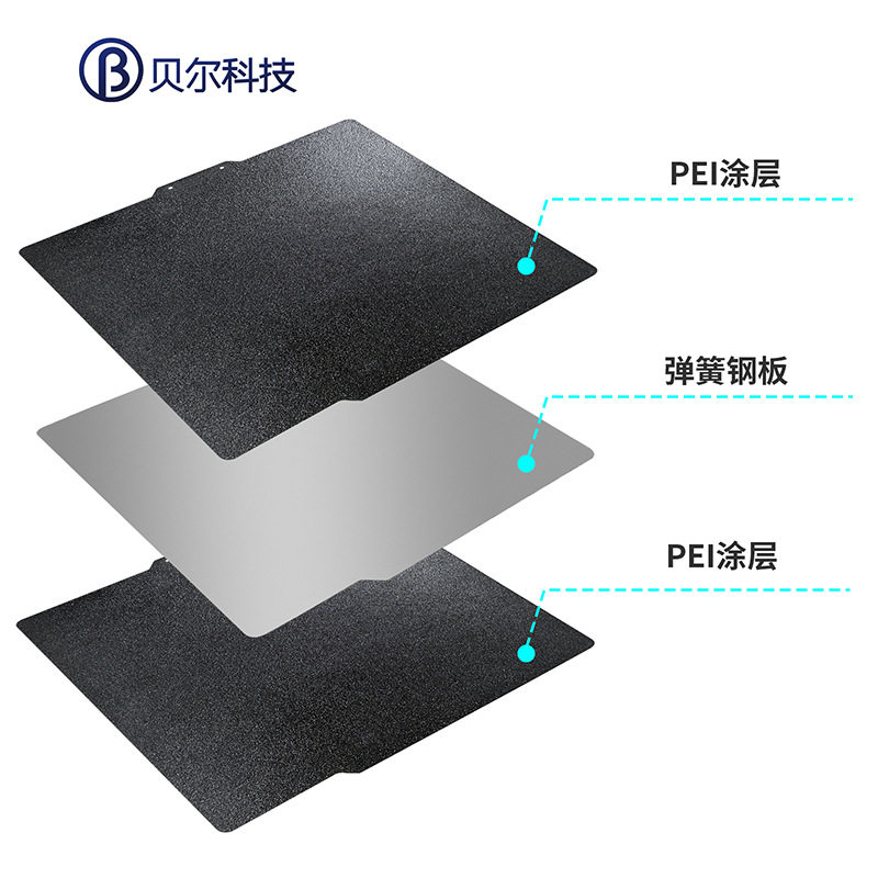 Placa de acero de resorte magnético de impresión de doble cara 3D con pulverización P1PX1C plataforma de cama caliente 257x 257mmPE hoja de bambú