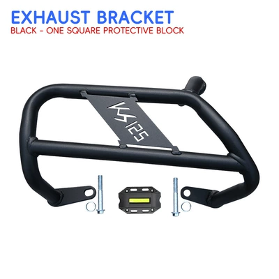 Motorcycle bumper: exhaust pipe bumpers, motorcycle protection - black-carbon-steel-exhaust-bar-black-protective-block