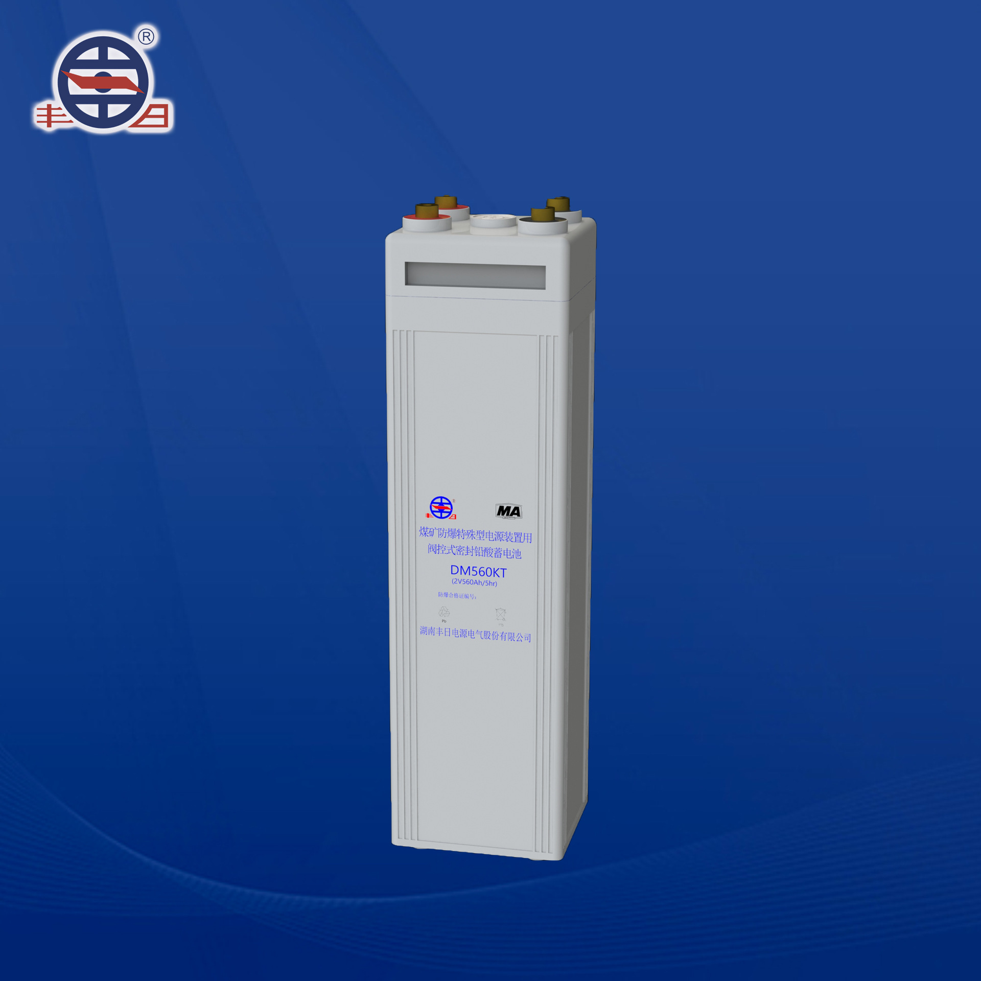丰日直销DM560KT(A)矿用免维护铅酸蓄电池管式电池电机车电瓶