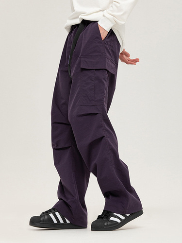 Conductive Night Purple Work Pants for Men Spring 2024 New Functional Windbreak Parachute Pants Unisex Loose Straight Leg Pants