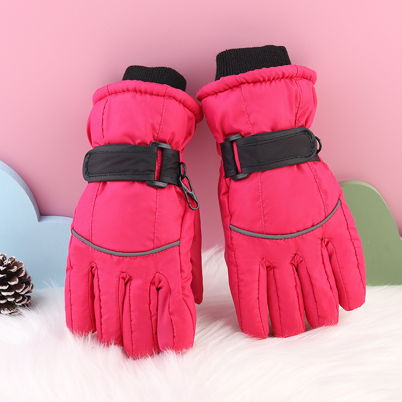 Guantes de invierno acolchados para niños (4-12 años), impermeables, antiviento, antideslizantes, para esquí o jugar con nieve