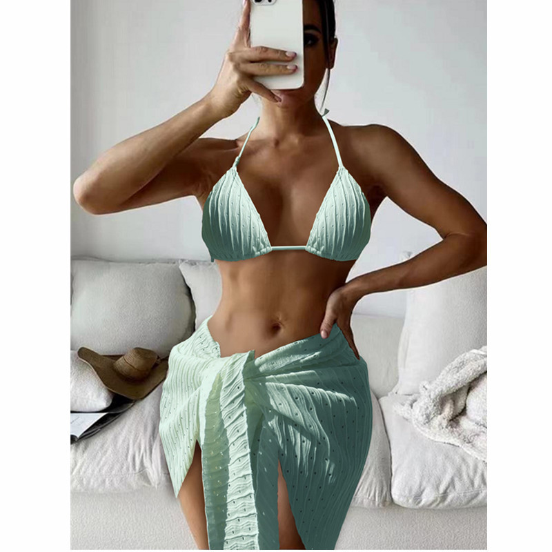 Mingyi nuevo traje de baño de las mujeres de tres piezas de Europa y América sexy bikini encaje sin espalda traje de baño de tela especial