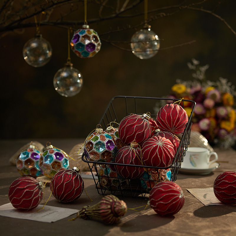 Bola de Navidad de vidrio, bola pintada de forma extraña, decoraciones de Navidad, colgantes, colgantes, escenarios, props, nuevos productos transfronterizos