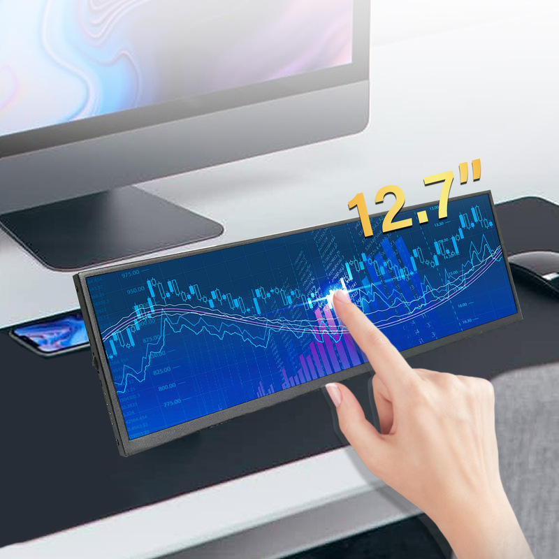 12.7inch Chassis Secondary Screen 2.5K High-Definition 120Hz Ips Touch Strip-Shaped Lcd Display with Fish-Screen Dual Screen