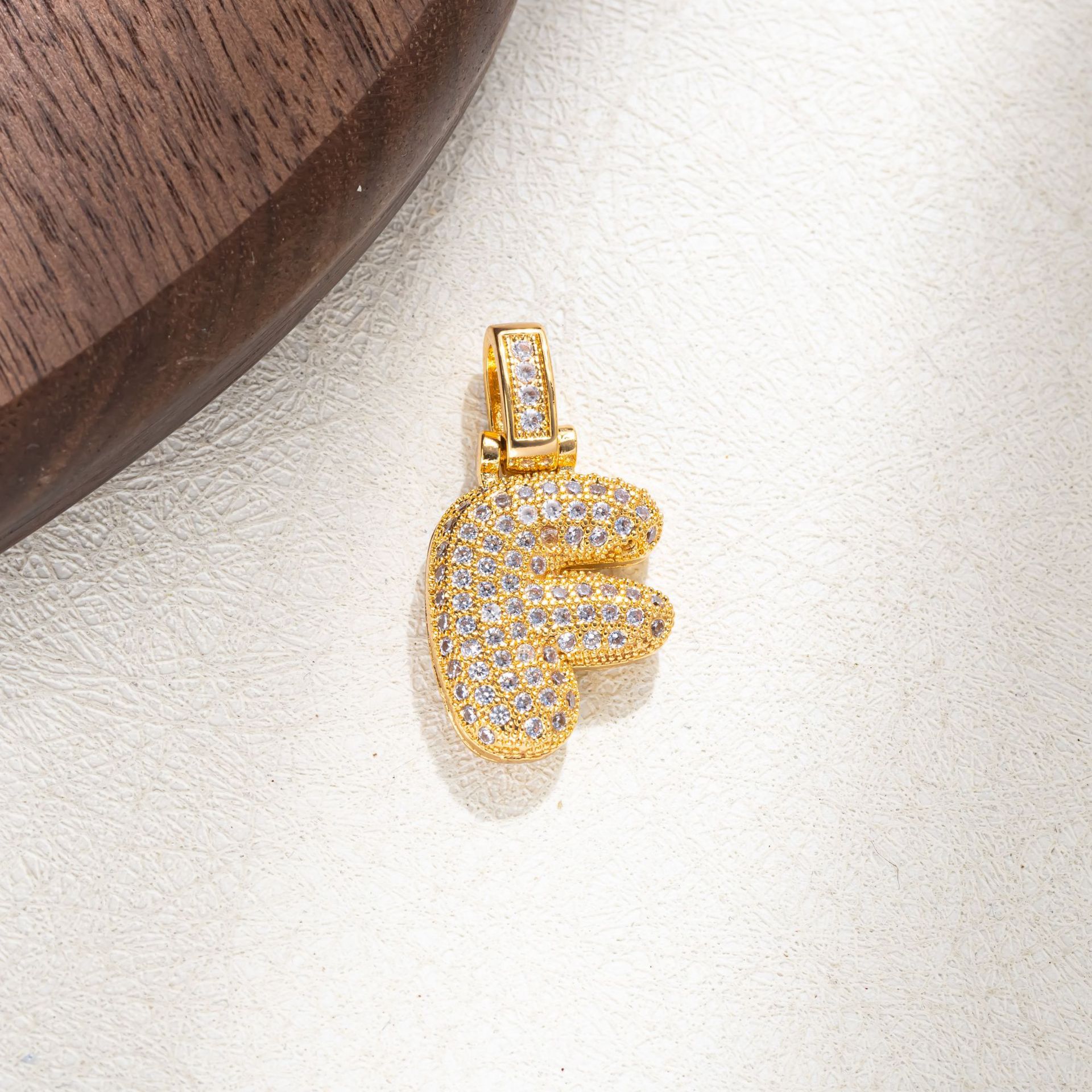 7g Weight Pendant Jewelry Making Type Golden Plated Plating Material Zircon Inlay Material 1 Piece Quantity Casual Occasion Copper Material Letter Pattern Women's Gender Simple Style Style Plating Craft 1 Piece Copper Zircon Letter Pendant 7