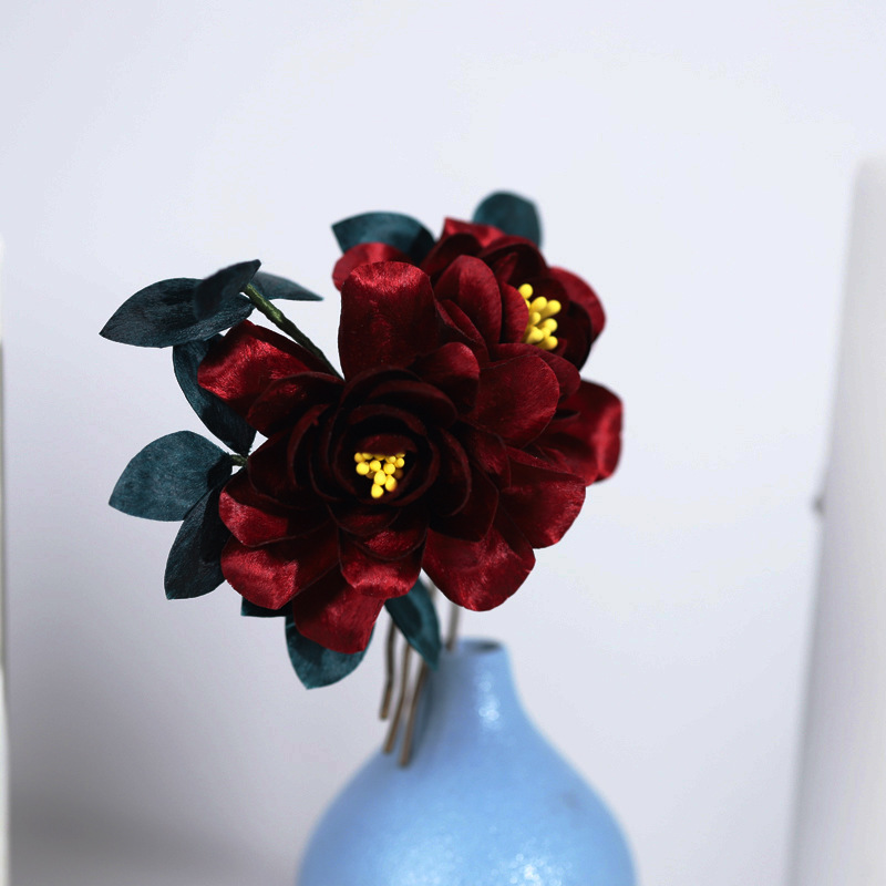 Nuevo estilo hecho a mano patrimonio inmaterial seda terciopelo flor peine estilo nacional nuevos accesorios para el cabello chino cheongsam retro tocado joyería nupcial mujer