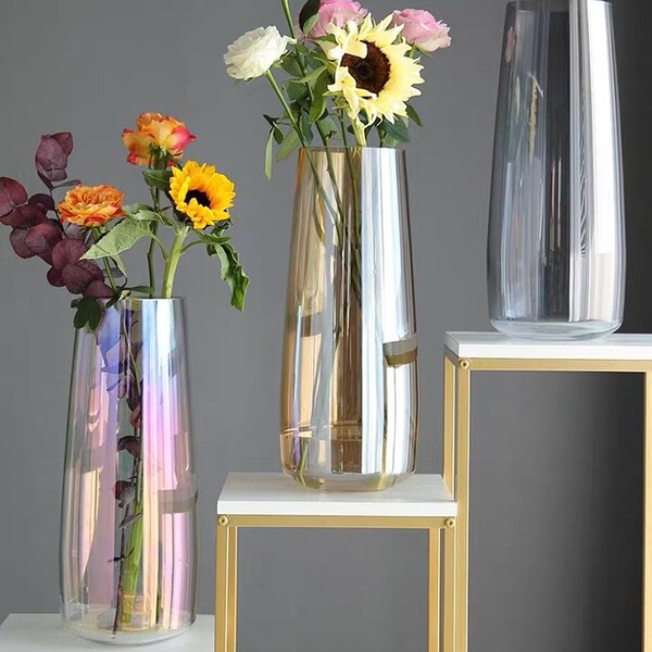 Glass transparent big flowerpot for living room
