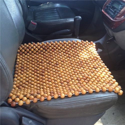 Car Wooden Bead Seat Cushion Single Piece Pure Wood Bead Square Cushion Summer Car Seat Cushion Home Use 44*44 One Piece Drop Shipping