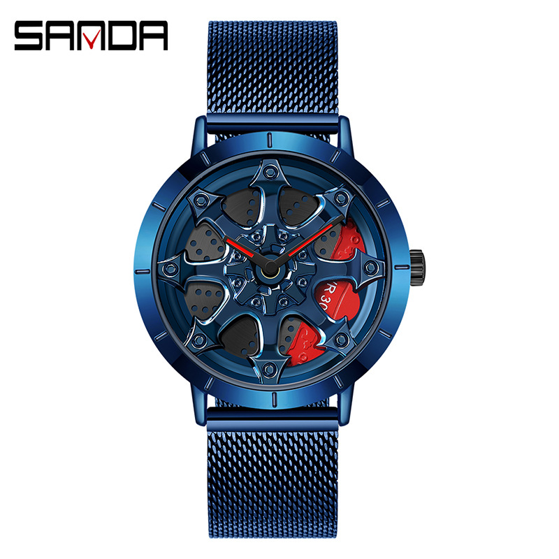 1078 메쉬 벨트 블루