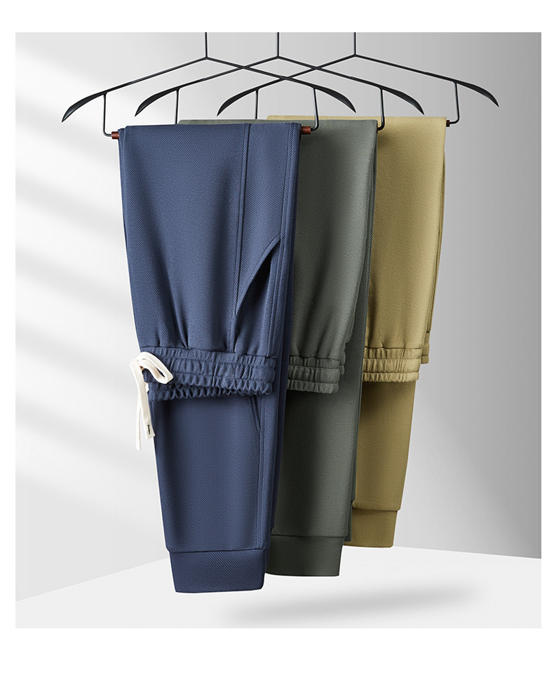 Men's Twisted Seam Jogger Pants - Relaxed Fit Drop-Crotch Trousers With Subtle Stretch (Navy/Black/Charcoal, 65% Cotton, 300GSM, Unisex Streetwear)_voghion.com