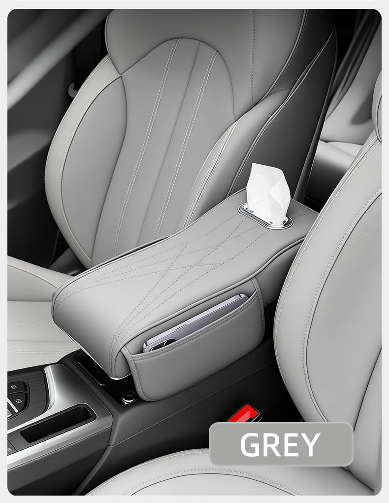 Car Armrest Box Pad Multifunctional Central Water Cup Holder Tissue Box Car Booster Pad Universal Armrest Box