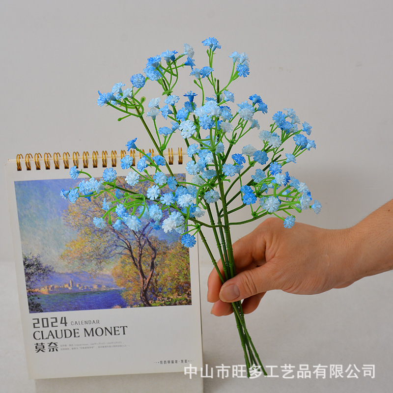 Cielo estrellado artificial 3 tenedor siente pegamento suave cielo estrellado decoración de la boda celebración de flores de plástico flor artificial ramo artificial