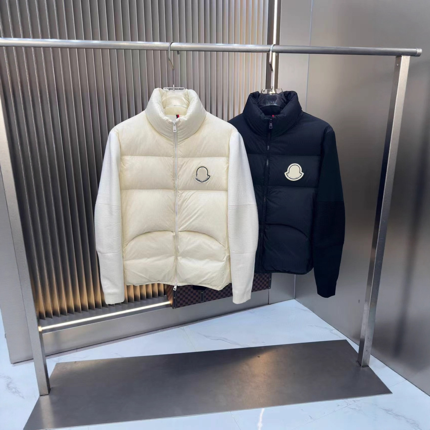 Cross-border exclusive 2025 winter new men's stand-up collar down jacket, casual, warm and cold-resistant white duck down knitted coat
