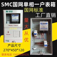 SMC玻璃钢国网新标准单相一户电表箱单相一表位电能计量箱直入式