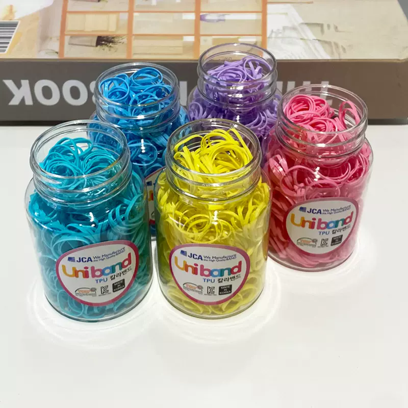 韩国Uniband彩色橡皮筋儿童糖果色胶圈宝宝不伤发橡皮圈发绳
