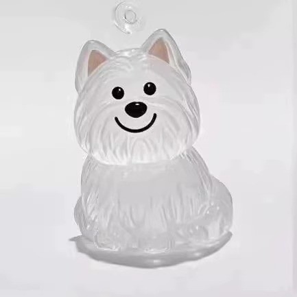 Transparent Dog Keychain West Highland White Terrier Pendant_voghion.com