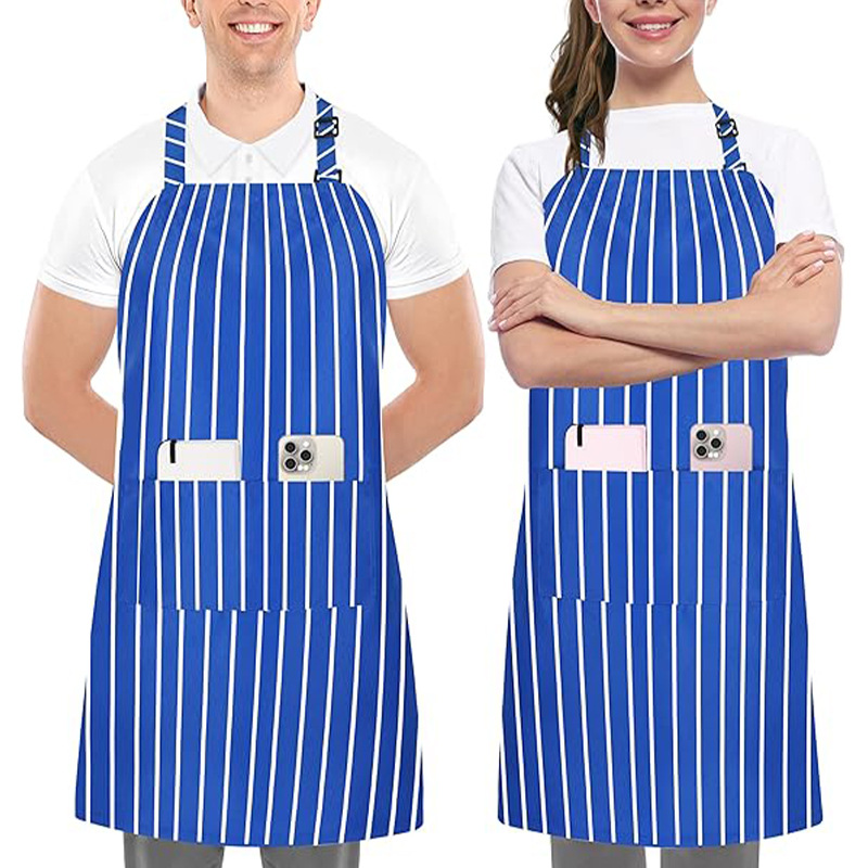 Amazon rayas colgantes delantal logotipo personalizado moderno minimalista ropa de trabajo de restaurante delantal de cocina doméstica