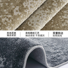 现代极简圈绒防滑耐磨抗菌家用地毯客厅茶几毯卧室床边毯纯色批发