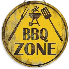 批发复古BBQ烧烤标志木牌花 餐厅墙壁挂画 门口木制品欢迎门牌
