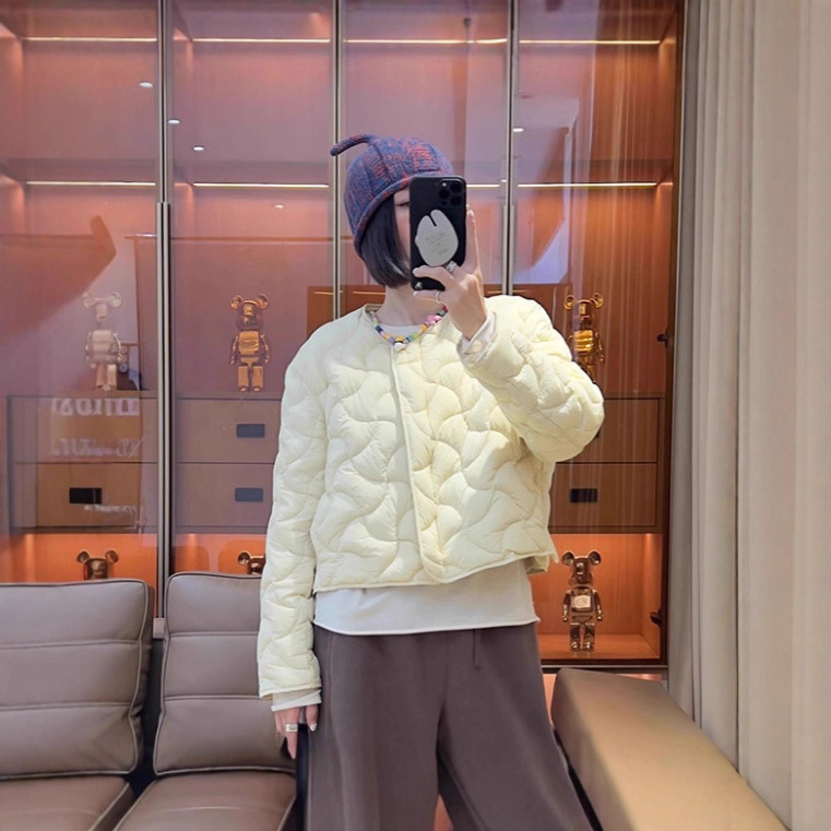 江南同款反季新国标90白鸭绒羽绒服圆领气质保暖轻薄短款女装上衣|undefined
