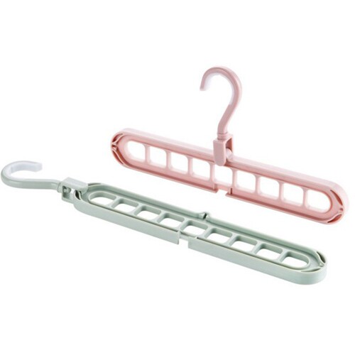 Multifunctional nine-hole clothes hanger, home travel storage artifact, internet celebrity folding shrink magic rotating hanging clothes hanger