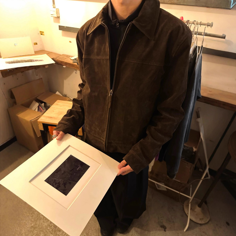 Barn Deep Coffee Imported Imitation Cow Suede Retro Lapel Deerskin Style Right Shoulder Version Men's and Women's Autumn and Winter Jackets Trendy