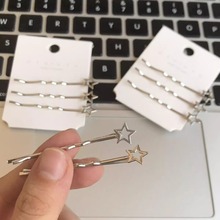ins简约星星金属五角星一字夹甜酷风合金发夹少女心刘海边夹发饰