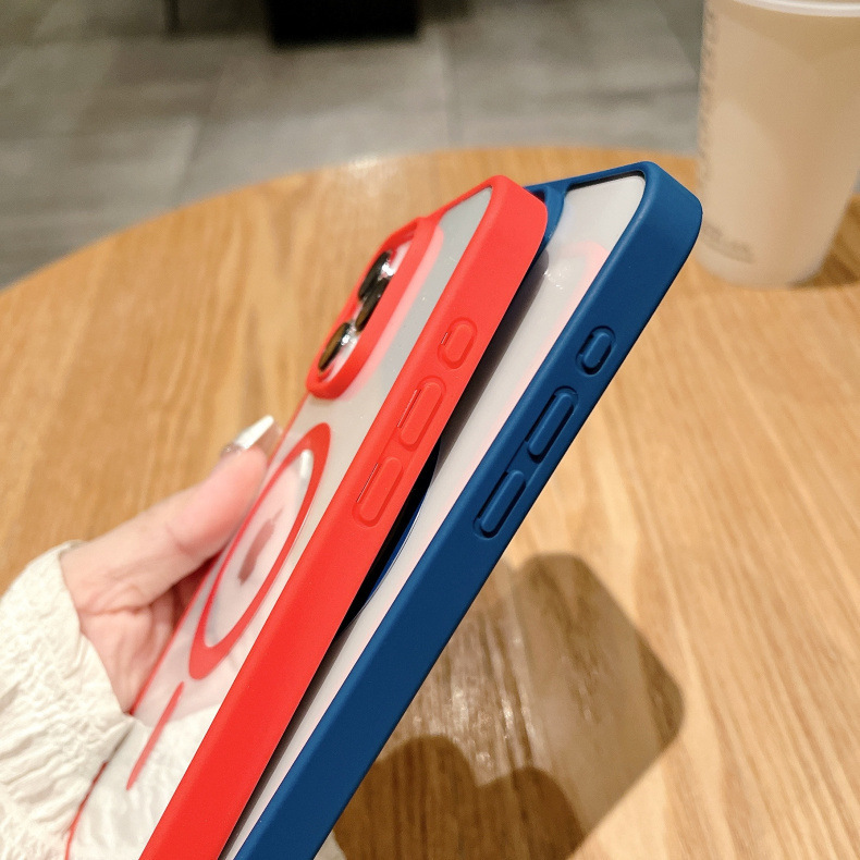 Apple 16 cep telefonu kılıfı şeffaf manyetik iPhone 15 promax koruyucu kapak buzlu akrilik 14 basit uyumlu