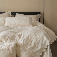 Japanese cotton-linen texture ~ 4-piece set bare sleep linen sheet and duvet cover Japanese minimalist style 2024 new bed set