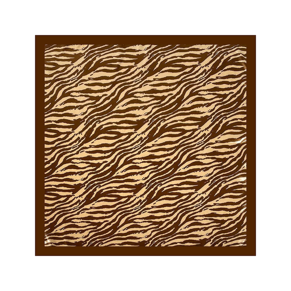 Lenço quadrado de seda estampado zebra echarpe feminina_voghion.com