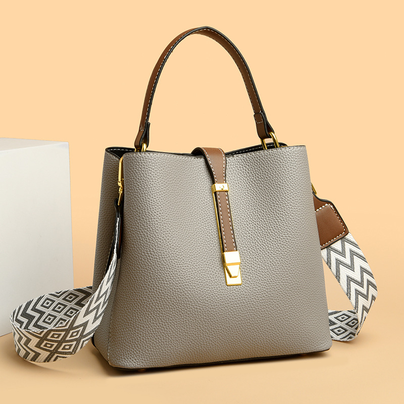 Live-Streaming minimalistisches Modedesign Eimer weiches Leder große Kapazität einzelne Schulter tragen Crossbody Mama Tasche_voghion.com