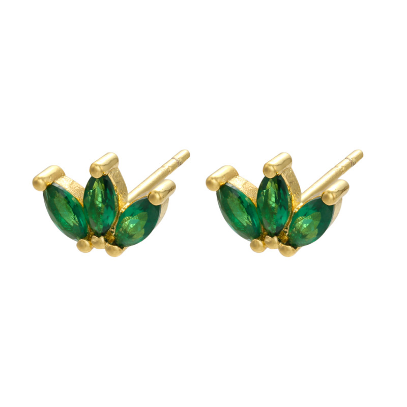 Retro Geometric Green Gemstones Diamond Copper Earrings Wholesale Nihaojewelry display picture 8