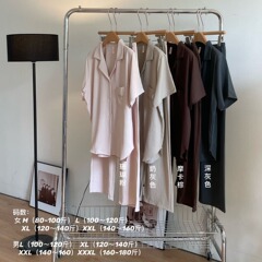 M家無地カップル海島シワパジャマ女性ネット赤風半袖ズボンは男子家庭服スーツを着ることができる