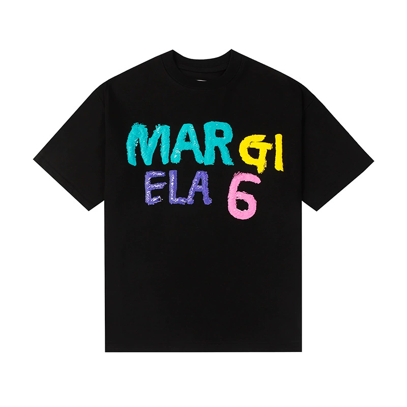 Maison Margiela 24SS коллекция MM6 цифровой узор круглый вырез мужской и женский модный бренд укороченный рукав футболка серия