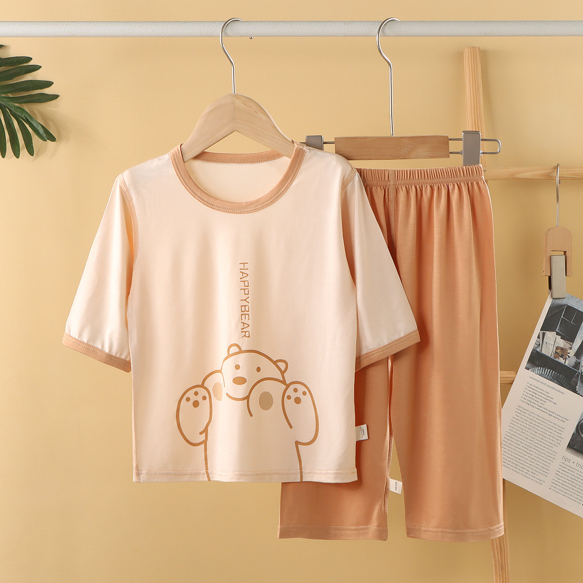 Tencel solid color happy bear