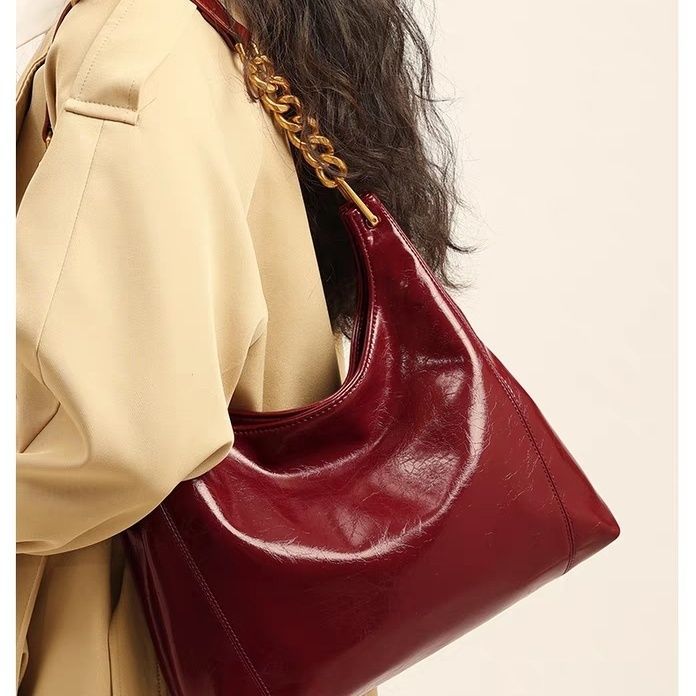 Borsa tote sensazionale di grande capacità da donna, nuovo modello 2026, borsa da sposa rossa a tracolla e sottobraccio, vendita all'ingrosso._voghion.com