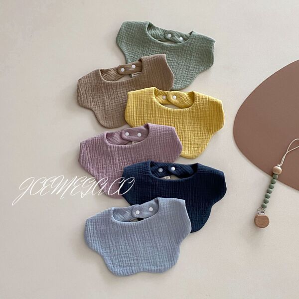 cotton solid color children's brand eating bib for new born