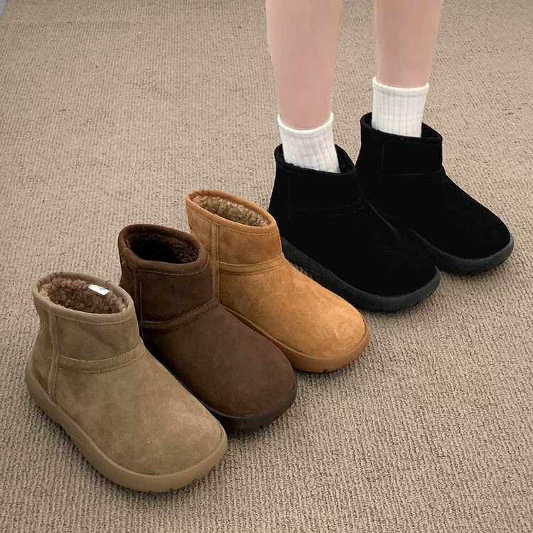 Non-slip warm footwear platform, low boots